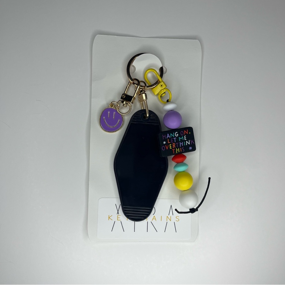 Colorful Keychain Silicone beads with Black Motel Tag